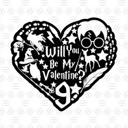 Will You Be My Valentine Harry Valentine SVG Vector Cut Files