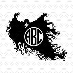 Harry Potter Ghost Dementor Circle Monogram SVG Silhouette Files