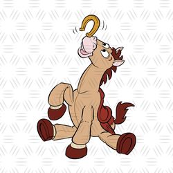 Bullseye Balancing Horseshoe On Nose Toy Story Cartoon SVG
