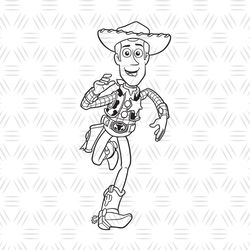 Disney Cartoon Toy Story Character Running Woody Toy Silhouette SVG