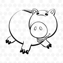 Disney Cartoon Toy Story Character Hamm Pig Toy Silhouette SVG