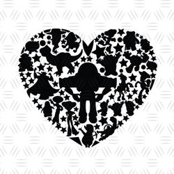Disney Pixar Toy Story Character Heart Silhouette Vector