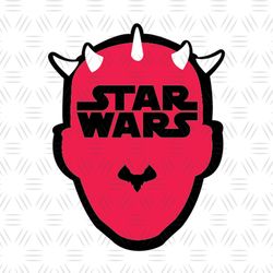Black Red Star Wars Logo Dracusor Darth Maul Head SVG