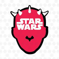 White Red Star Wars Logo Dracusor Darth Maul Head SVG