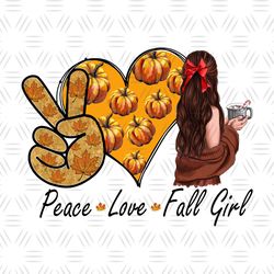 Peace Love Fall Girl Sublimation Png