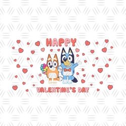 Bluey and Bingo Happy Valentine Day PNG