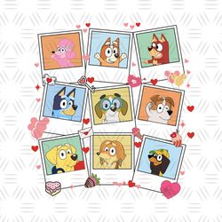 Bluey Bingo Valentine Love Cards PNG