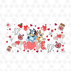 Bluey and Bingo Love Valentine Day PNG