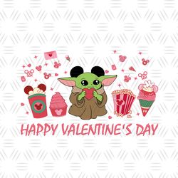 Baby Yoda Happy Valentine Day Coffee PNG