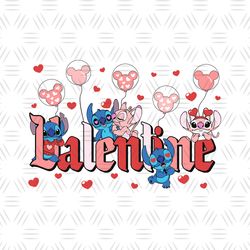 Disney Love Stitch Angel Valentine Day PNG