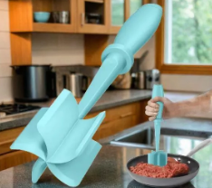 "Aqua Mix Chopper: Versatile Heat-Resistant Tool for Ground Meat, Hamburgers, and More - Includes Nylon Ground Beef Chop