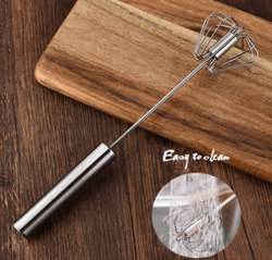 "Multi-Functional Stainless Steel Hand Push Rotary Whisk Blender - Ideal for Mixing, Whisking, Beating, and Stirring (12