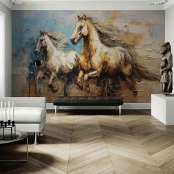 Wall Mural Self Adhesive Wallpaper - Modern Horses Art