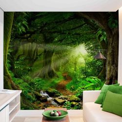 3D Effect Wallpaper For Dramatic Wall Decor - Tropical Jungle