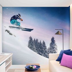 Adhesive Wallpaper Wall Mural - Ski Jump