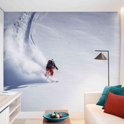 Wall Murals Removable Wallpaper - Skiing Down