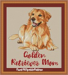 Golden retriever mom cross stitch pdf pattern