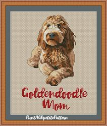 Goldendoodle mom cross stitch pdf pattern