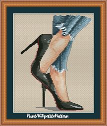 High heel shoes cross stitch pdf pattern
