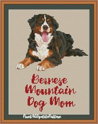 Bernese mountain dog mom cross stitch pdf pattern