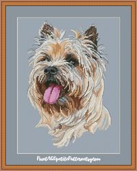 Cairn terrier portrait cross stitch pdf pattern
