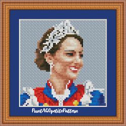 Princess Catherine mini cross stitch pdf pattern