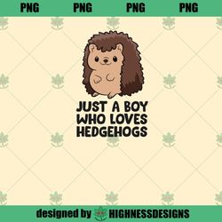 Just a Boy Who Loves Hedgehogs Kids Hedgehog Boy Hoodie PNG Download
