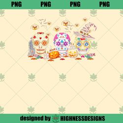 Sugar Skulls Halloween Fall Pumpkin Highness Design PNG Download