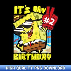Mademark x SpongeBob SquarePants - SpongeBob 2nd Birthday Itu2019s My second Birthday Gift Boy Girl - Sophisticated Subl