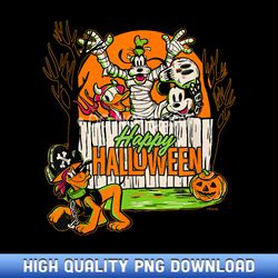 Disney 100 Mickey Donald Goofy Pluto Happy Halloween D100 - Artisanal Sublimation PNG Artworks