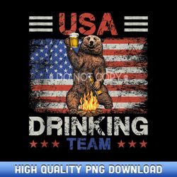 funny bear drink usa drinking team american flag 4th of july - designer series sublimation downloads
