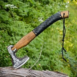 handmade warriors viking axe, hand forged carbon steel bearded camping axe, battle axe, hatchet axe, survival axe, gifts