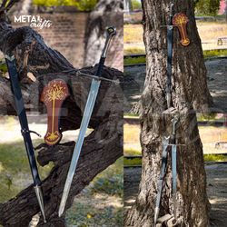 Best Anduril Replica Sword, Narsil Sword Replica, Lord of The Rings Sword, Aragorn's Fantasy Sword, Battle Ready Sword,