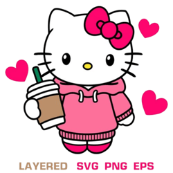 Hello Kitty Starbucks Coffee Cup SVG Adorable Design for Your Crafts
