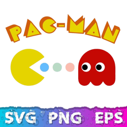 Pacman Svg, Pacman Clipart, Pacman Png, Pac Man Clipart, Printable Pacman, Pacman Ghost Svg
