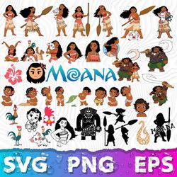 Moana SVG, Cricut Moana SVG, Moana SVG Birthday, Moana PNG, Moana PNG Transparent, Maui Moan