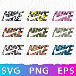Nike Camo Logo Bundle SVG, Minecraft Faces svg, Minecraft party, Steve minecraft, Creeper Svg