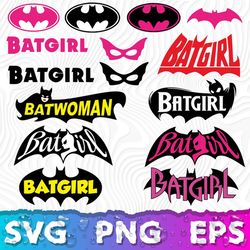 Batgirl Logo SVG, Batgirl Logo Printable, Batgirl PNG, Pink Batman Logo !