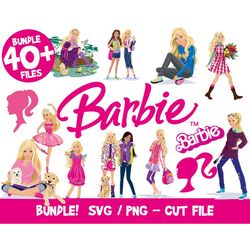 Barbie bundle svg files for cricut vector logo clipart silhouette doll png