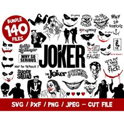 Joker bundle svg cricut silhouette batman why so serious vector suicide squad cut file