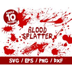 blood splatter svg bundle halloween decor platter cricut vector clipart wall decal