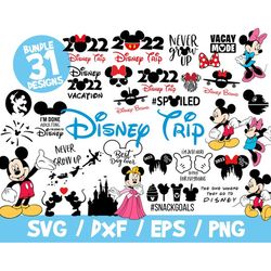 Disney Trip 2024 svg bundle vector mickey cricut silhouette fireworks