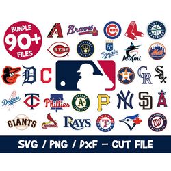 Mlb baseball logos bundle clipart svg cricut teams cutting vector vinyl vector yankees cubs