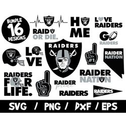 Raiders svg bundle Las Vegas nfl team raider nation shirt raid or die cricut logo helmet