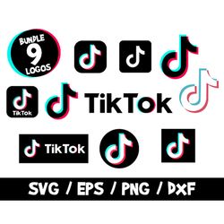 Tik Tok logo bundle vector svg cut file png vinyl tshirt birthday phone app cricut