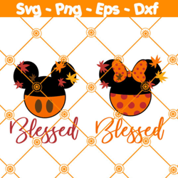 Blessed Mouse Couple Bundle SVG, Disney Thanksgiving Svg, Fall Autumn 2022 Svg, Thanksgiving Svg, File For Cricut