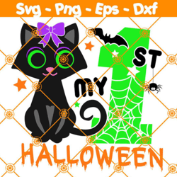 Cat My 1st Halloween Svg, Gift for Kids Svg, Spooky Halloween Svg, Halloween Svg, File for Cricut