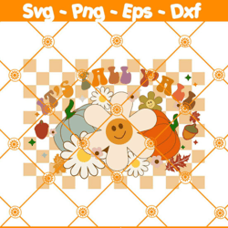 It is Fall Yall SVG, Checkered Fall Svg, Cozy Season Svg, Retro Thanksgiving Svg, Groovy Fall Svg, File For Cricut