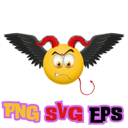Angry Emoji heart devil-emoticon-with-facial-expression devil SVG EPS PNG Flle