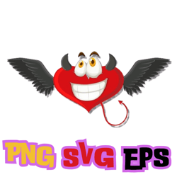 Big Joy Emoji Heart Angel Devil Vector File Plottable Svg Png Eps File